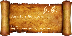 Jamrich Gergely névjegykártya